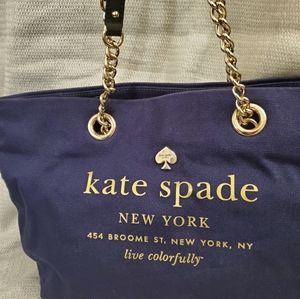 Kate Spade navy & gold tote bag